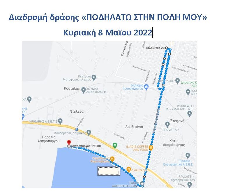 Κυκλοφοριακές ρυθμίσεις για τη δράση  «ΠΟΔΗΛΑΤΩ ΣΤΗΝ ΠΟΛΗ ΜΟΥ»  την Κυριακή 8 Μαΐου 2022