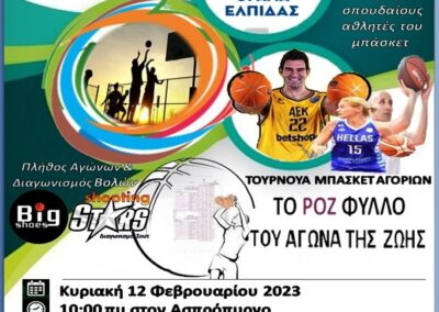 Στο Κλειστό Γυμναστήριο Ασπροπύργου «Γεώργιος Θ. Τσόκας» το Τουρνουά Μπάσκετ Αγοριών «Το Ροζ Φύλλο του Αγώνα της Ζωής»