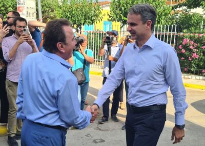 Ο Πρόεδρος της ΝΔ Κυριάκος Μητσοτάκης στον Ασπρόπυργο