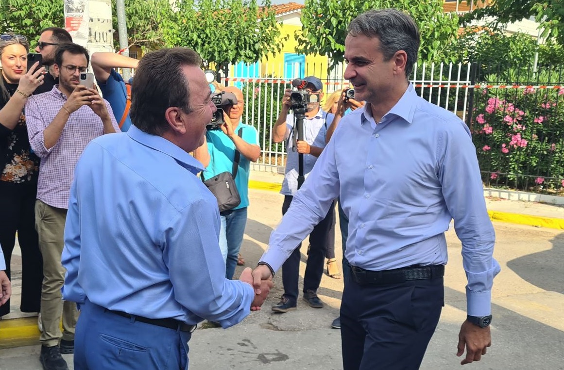 Ο Πρόεδρος της ΝΔ Κυριάκος Μητσοτάκης στον Ασπρόπυργο