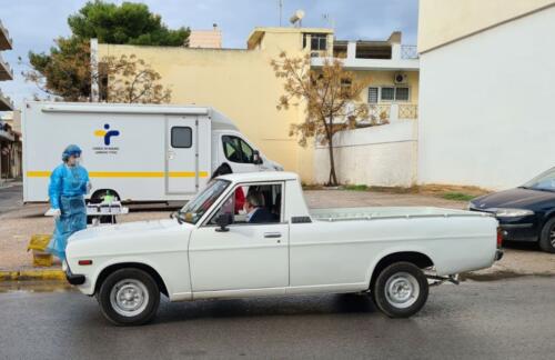 Διεξαγωγή των rapid test με τη μέθοδο drive through (με μεταφορικό μέσο) από τον ΕΟΔΥ στον Δήμο Ασπροπύργου